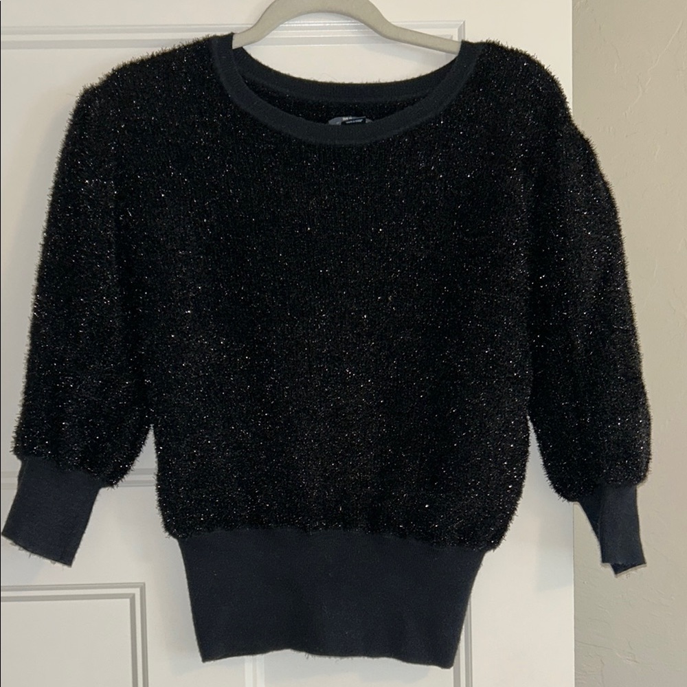 Anthropologie Black Shinmer Women's Sweater